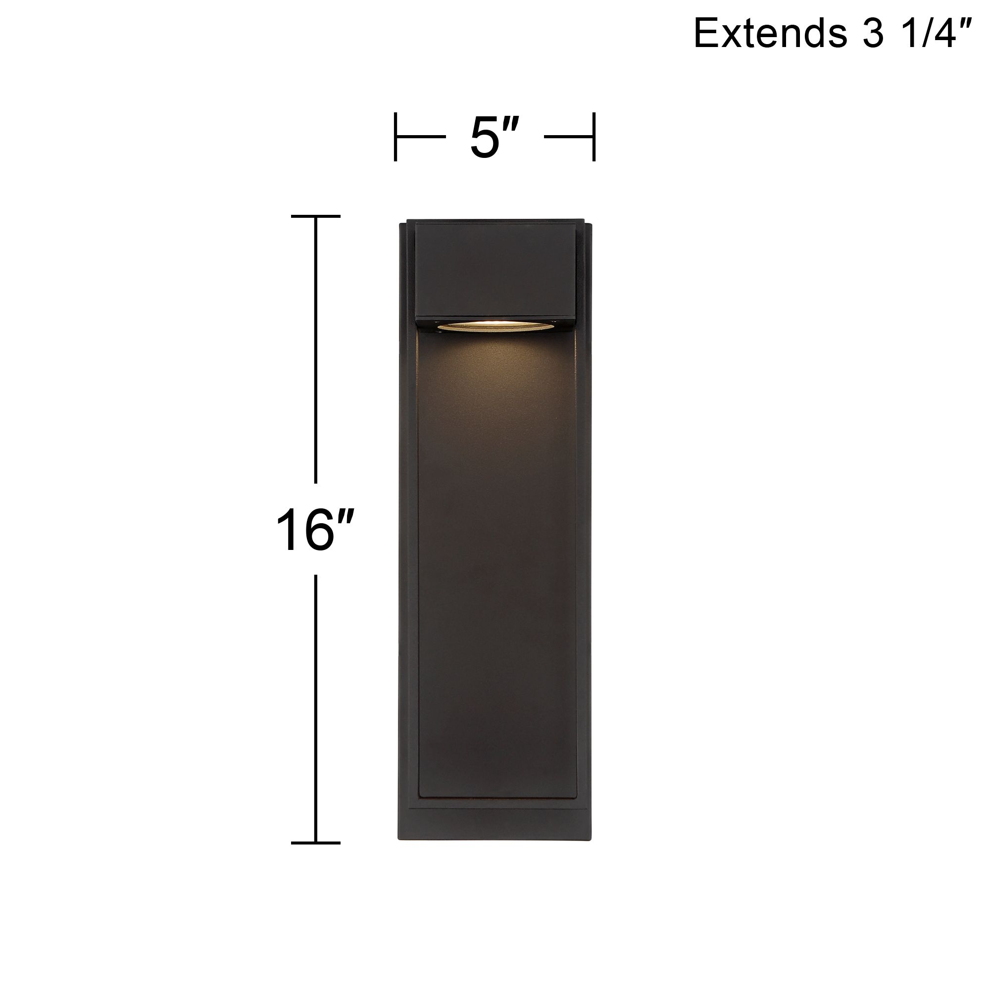 Possini Euro Pavel 16" High Textured Black LED Outdoor Wall Light