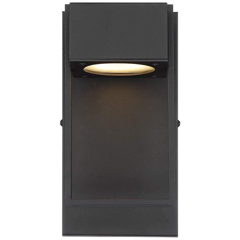 Image 4 Possini Euro Pavel 9 1/2" High Black Dark Sky LED Outdoor Wall Light more views