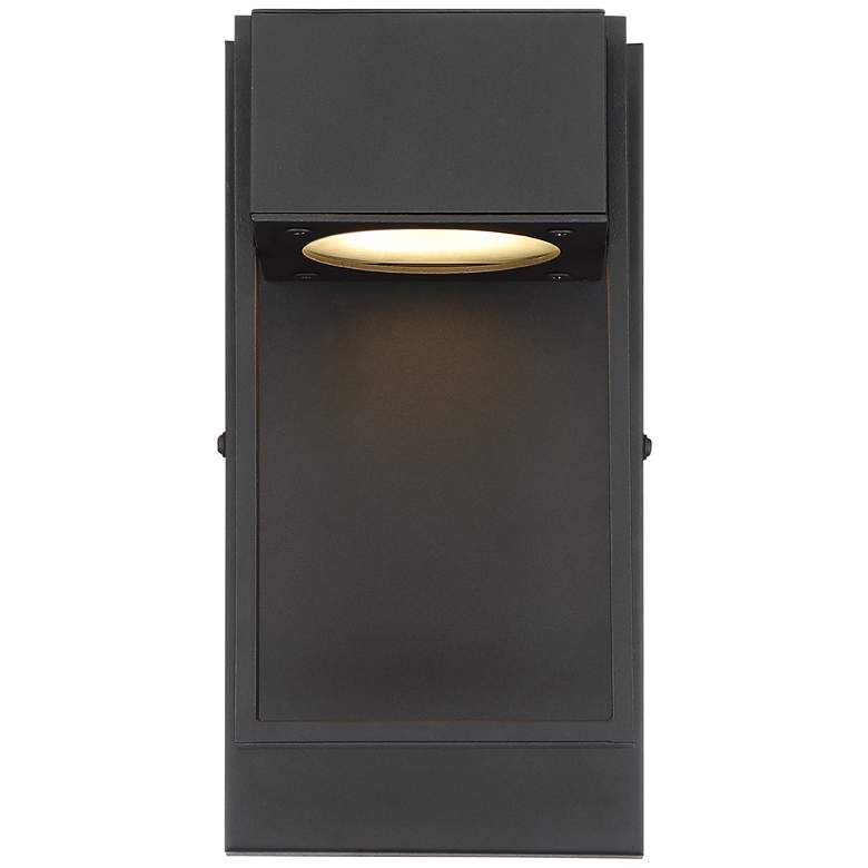 Image 4 Possini Euro Pavel 9 1/2 inch High Black LED Outdoor Wall Light Set of 2 more views