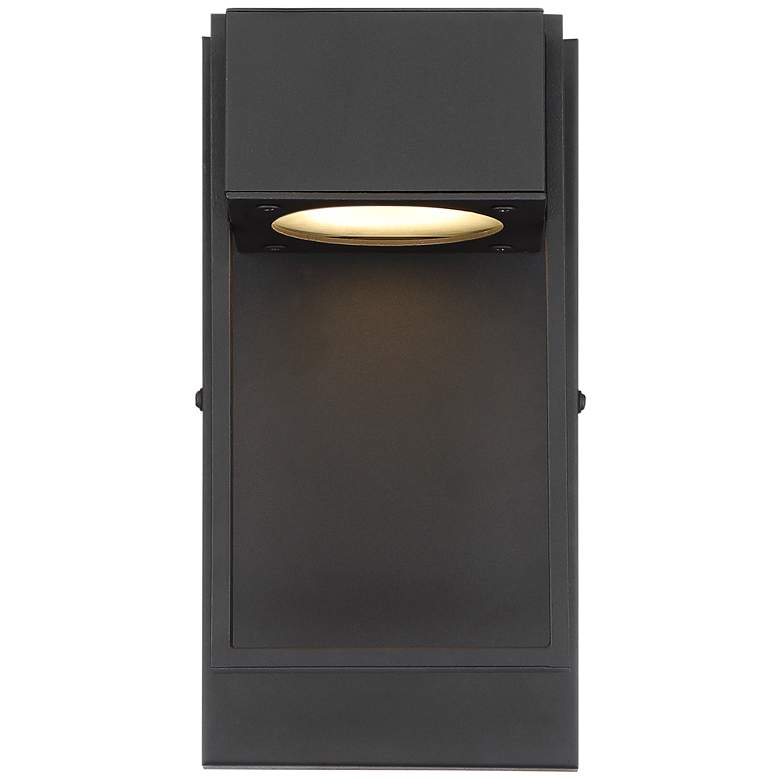Image 4 Possini Euro Pavel 9 1/2" High Black LED Outdoor Wall Light Set of 2 more views