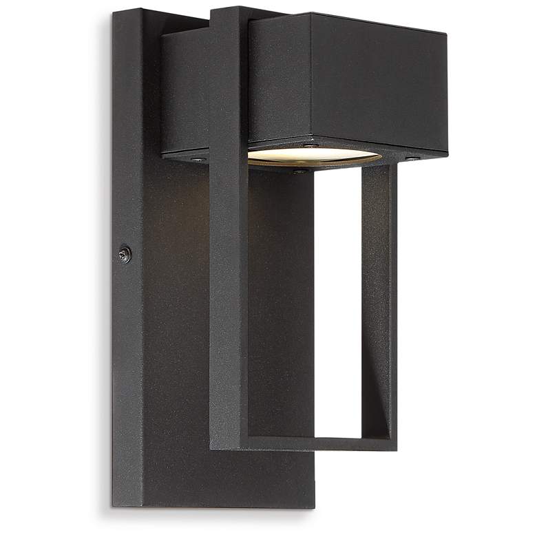 Image 5 Possini Euro Pavel 9 1/2 inch High Black LED Outdoor Wall Light Set of 2 more views