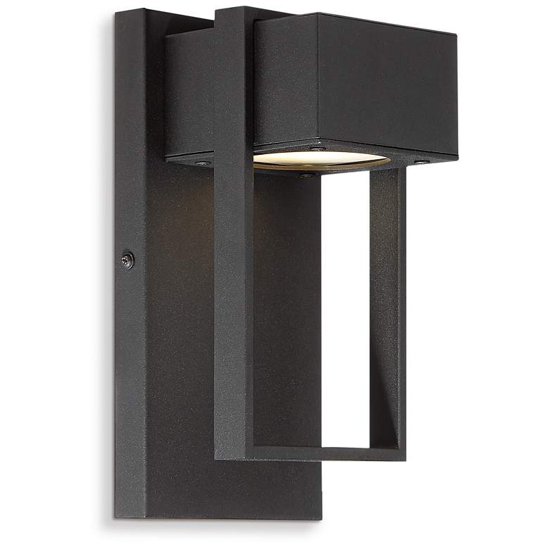 Image 5 Possini Euro Pavel 9 1/2" High Black LED Outdoor Wall Light Set of 2 more views