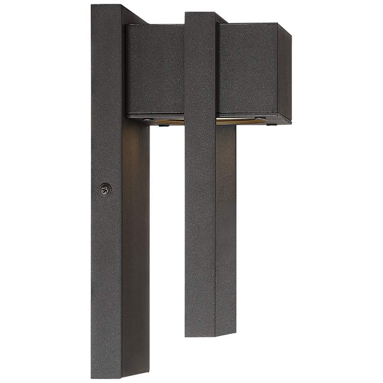 Image 6 Possini Euro Pavel 9 1/2 inch High Black LED Outdoor Wall Light Set of 2 more views