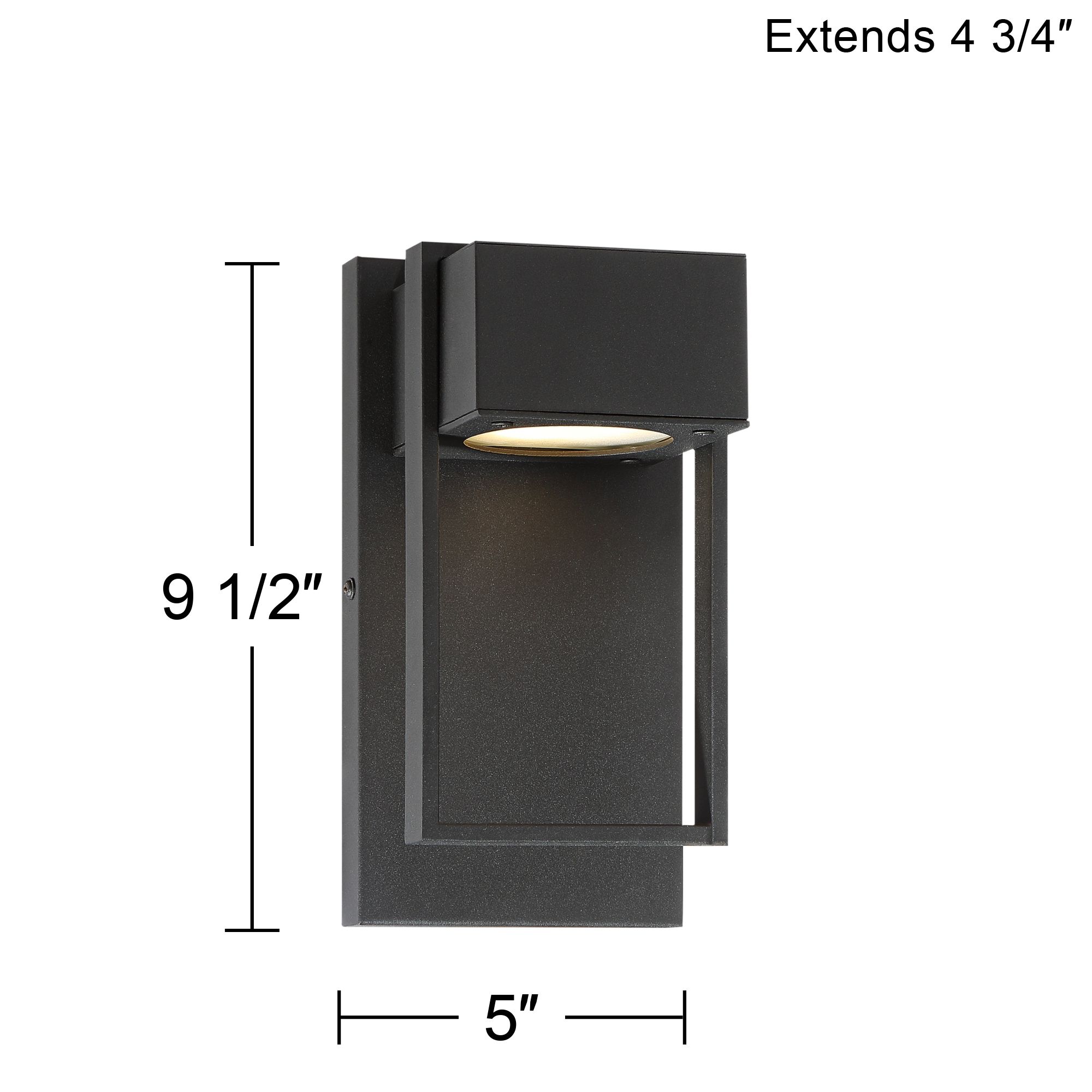 Possini Euro Pavel 9 1/2" High Black LED Outdoor Wall Light Set of 2