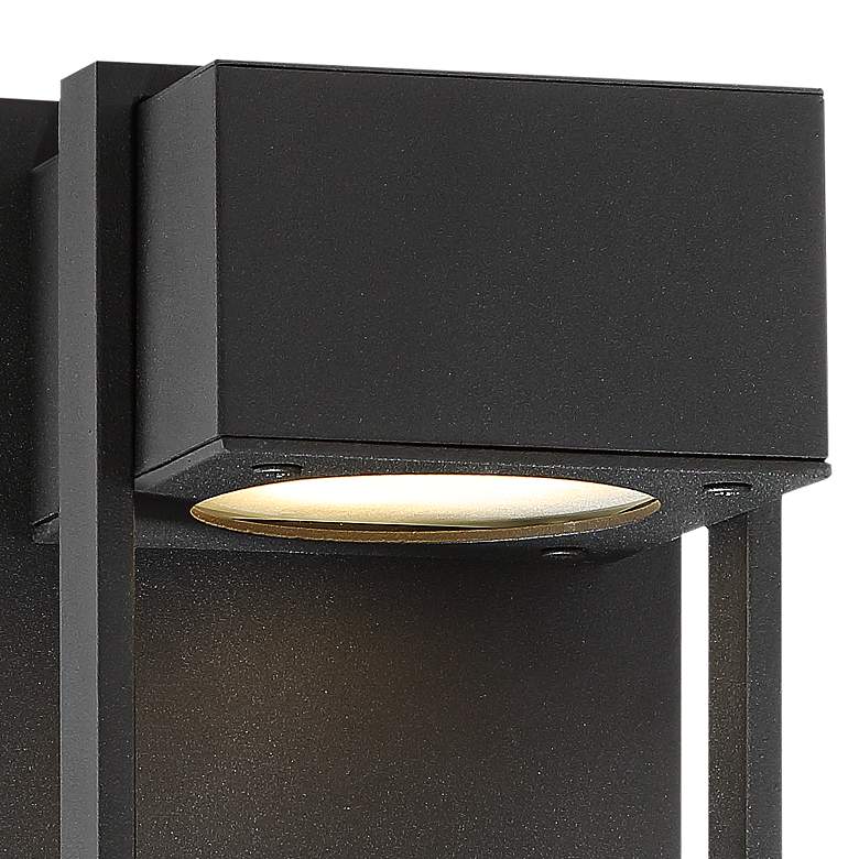 Image 3 Possini Euro Pavel 9 1/2 inch High Black Modern LED Outdoor Wall Light more views
