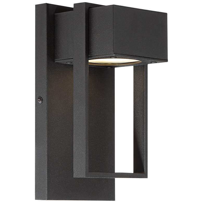 Image 5 Possini Euro Pavel 9 1/2 inch High Black Modern LED Outdoor Wall Light more views