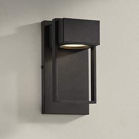 Image1 of Possini Euro Pavel 9 1/2" High Textured Black Modern Wall Sconce