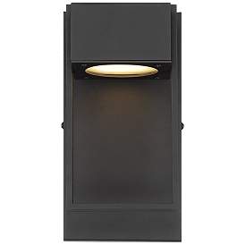 Image4 of Possini Euro Pavel 9 1/2" High Textured Black Modern Wall Sconce more views