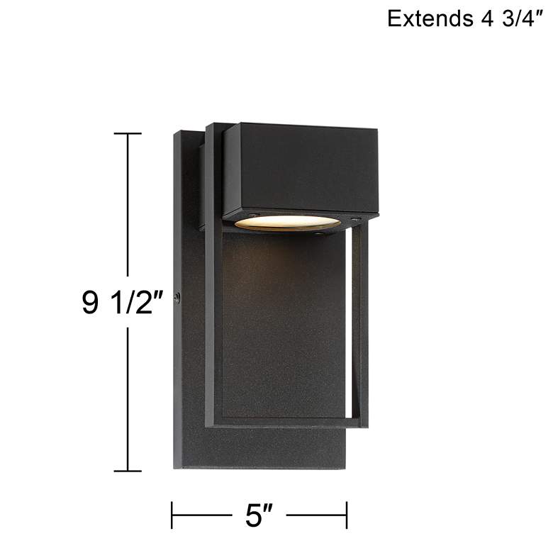 Image 7 Possini Euro Pavel 9 1/2" High Textured Black Modern Wall Sconce more views