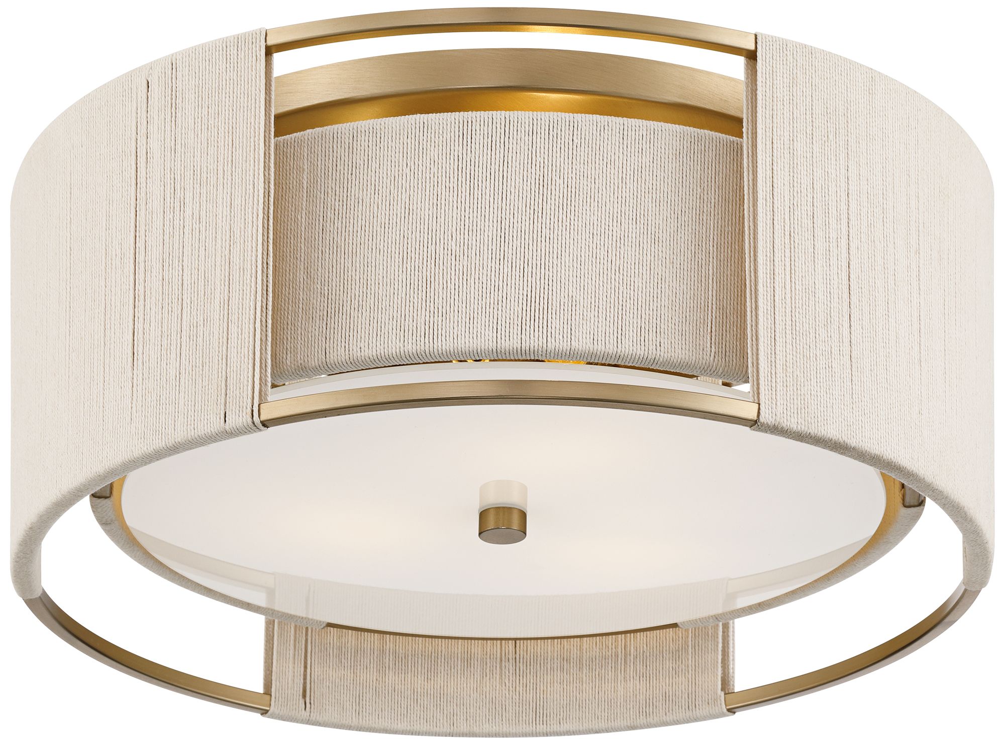 Image 3 Possini Euro Pavi 16" Wide Brass Yarn 3-Light Coastal Ceiling Light