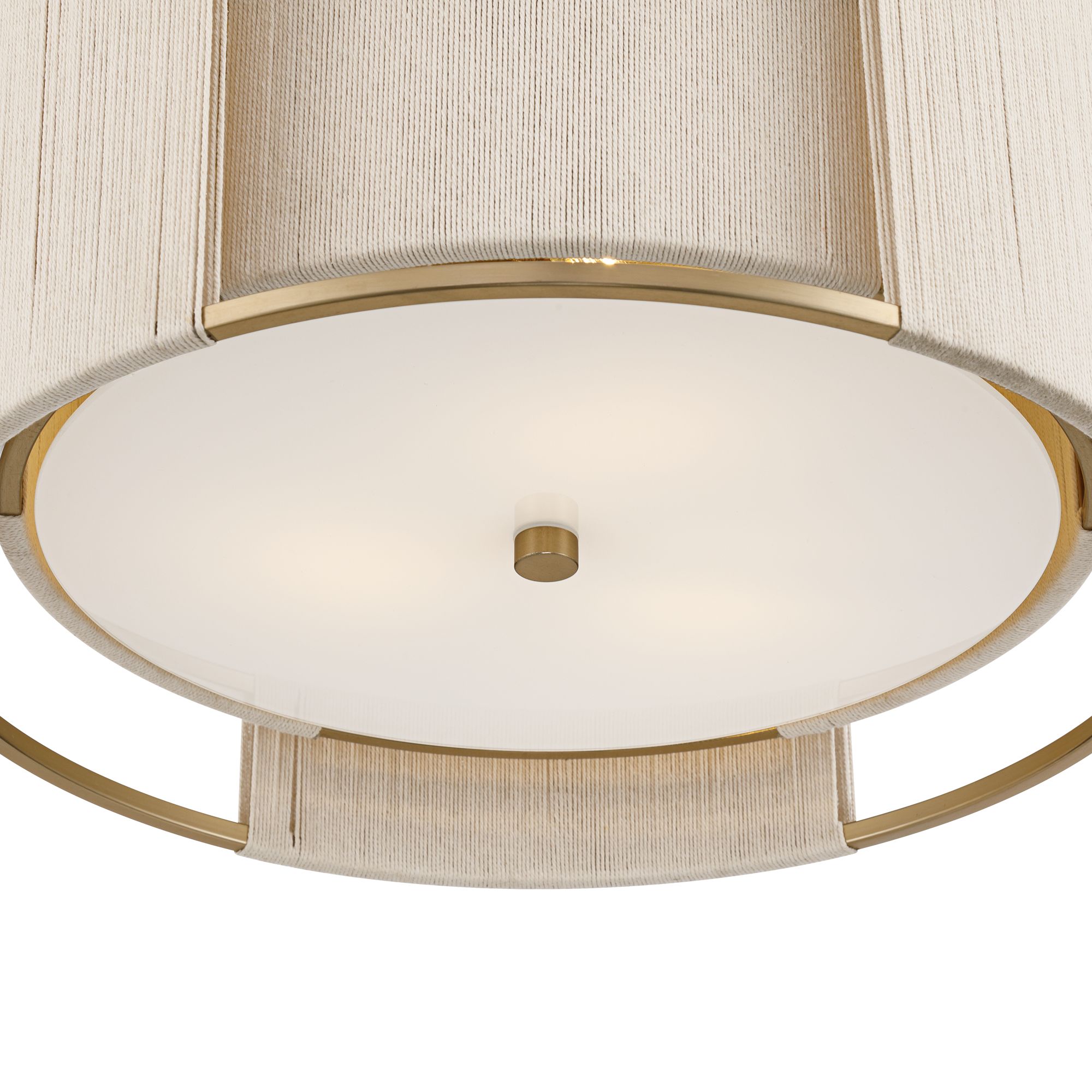 Image 5 Possini Euro Pavi 16" Wide Brass Yarn 3-Light Coastal Ceiling Light more views