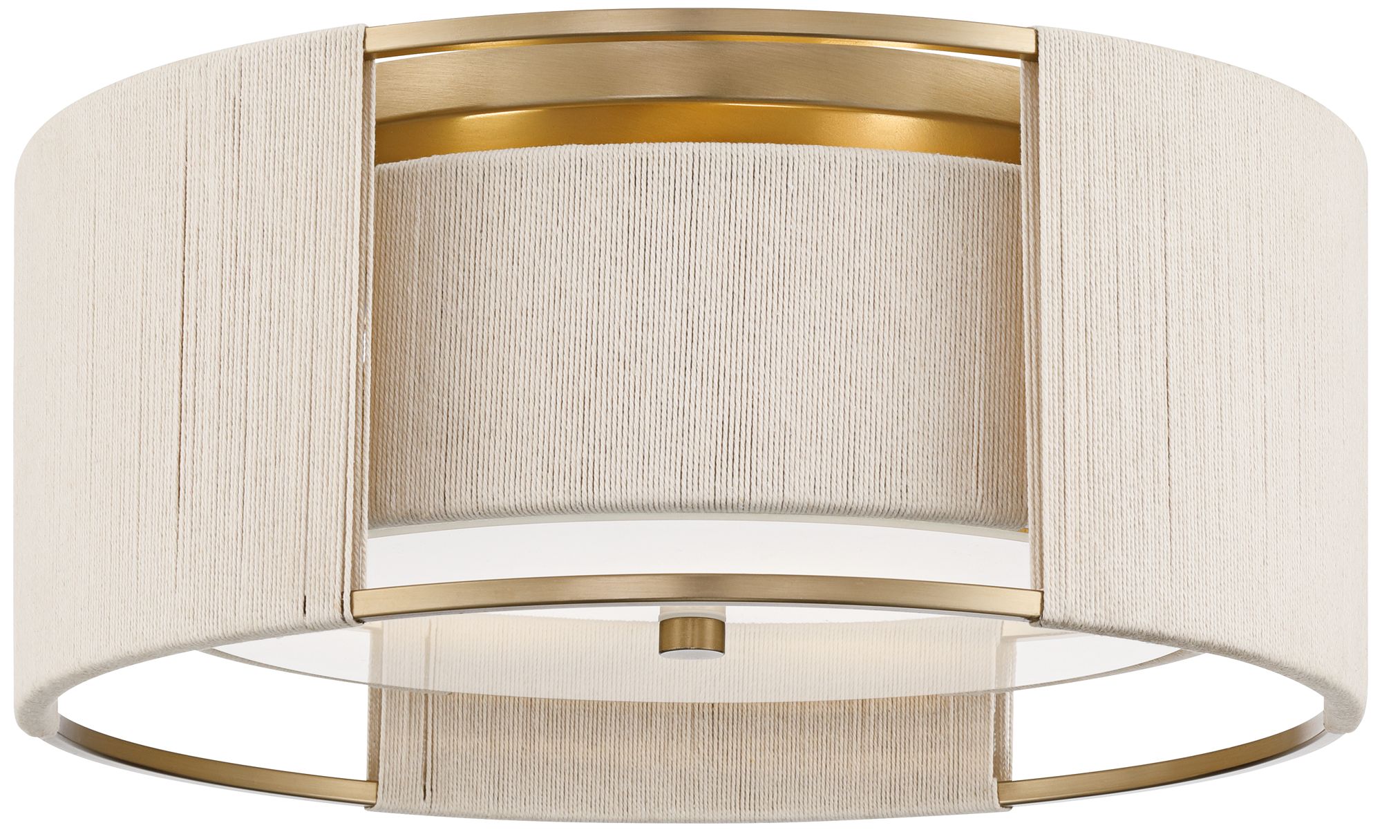 Image 6 Possini Euro Pavi 16" Wide Brass Yarn 3-Light Coastal Ceiling Light more views