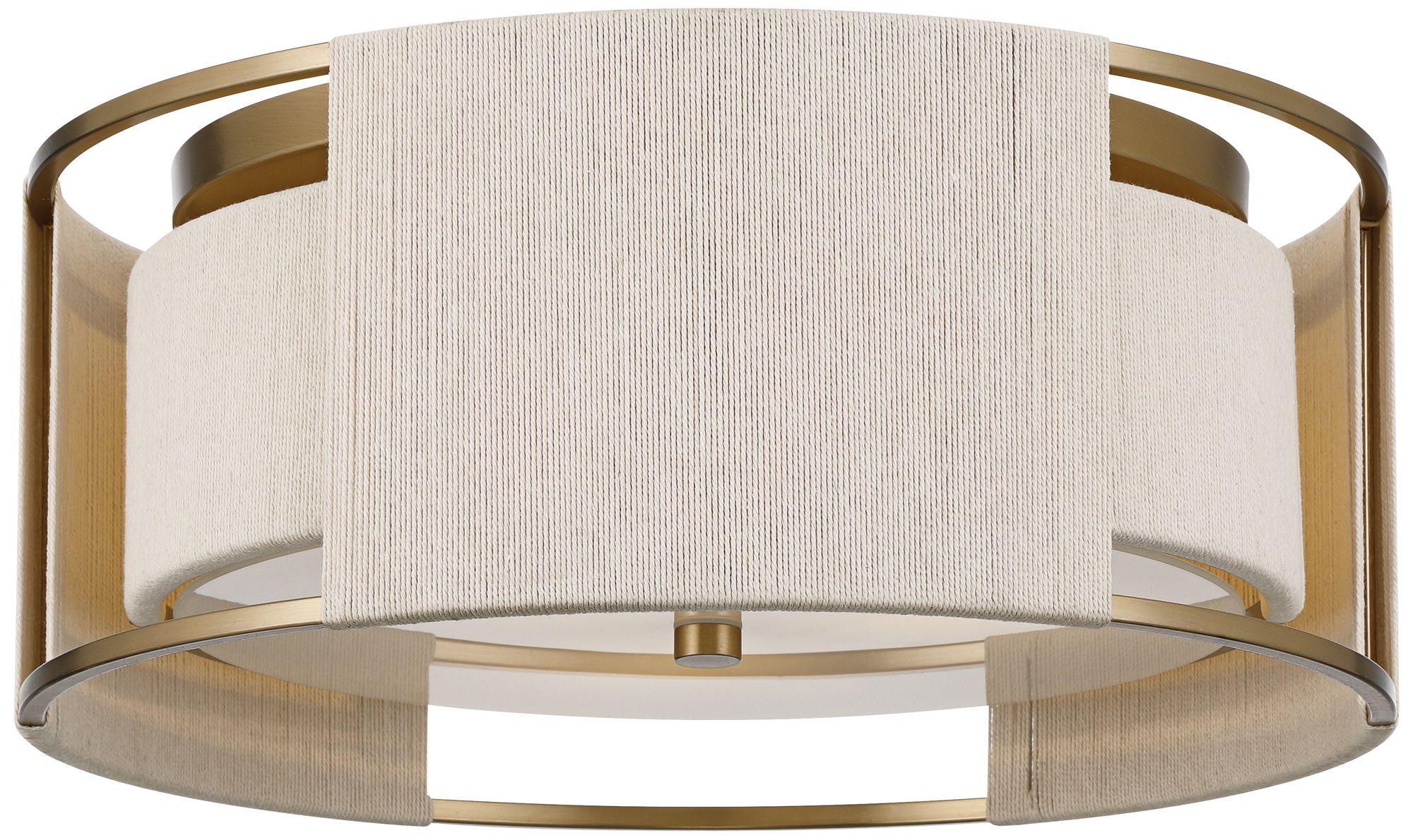 Possini Euro Pavi 16" Wide Brass Yarn 3-Light Coastal Ceiling Light in scene