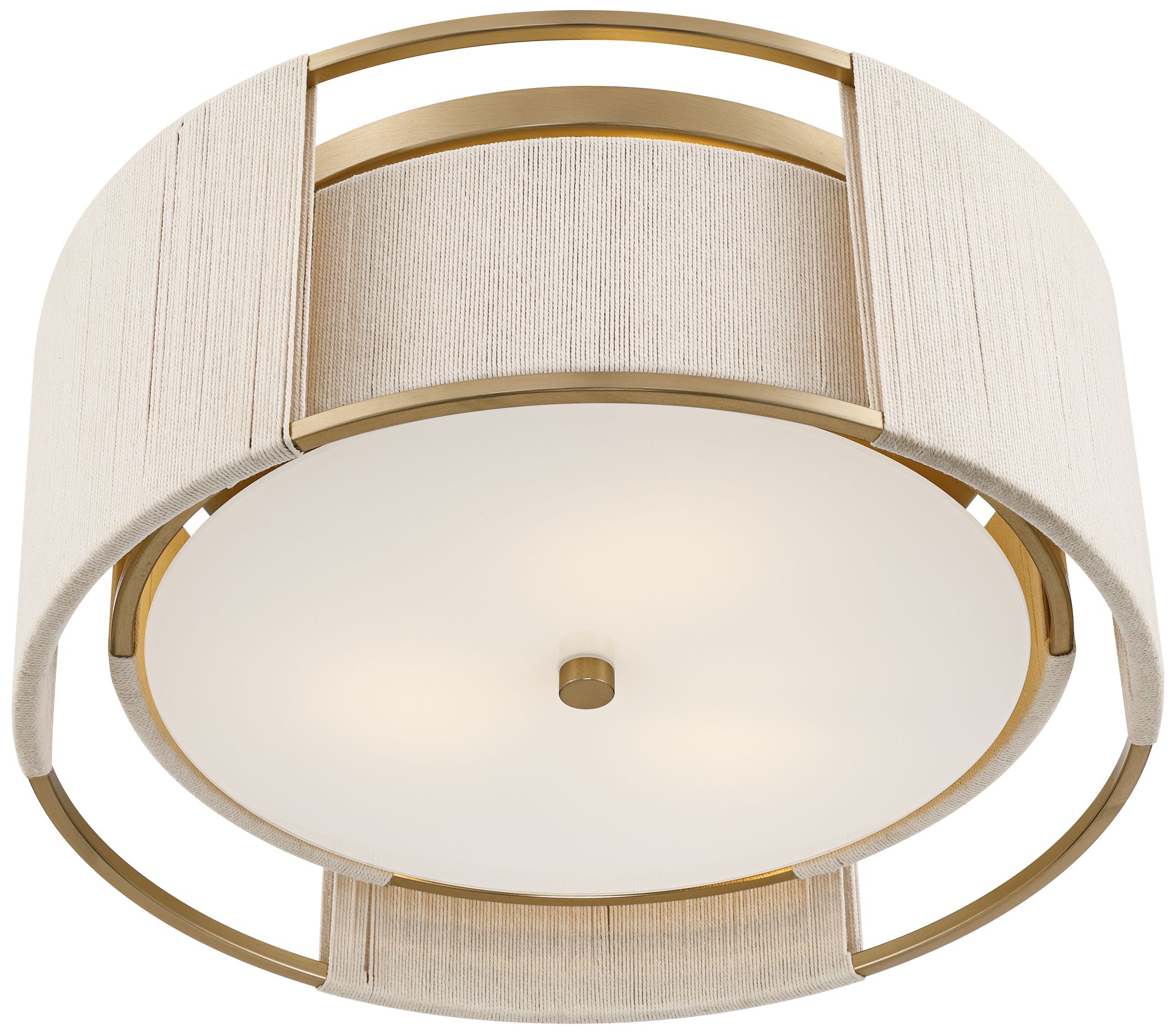 Possini Euro Pavi 16" Wide Brass Yarn 3-Light Coastal Ceiling Light in scene