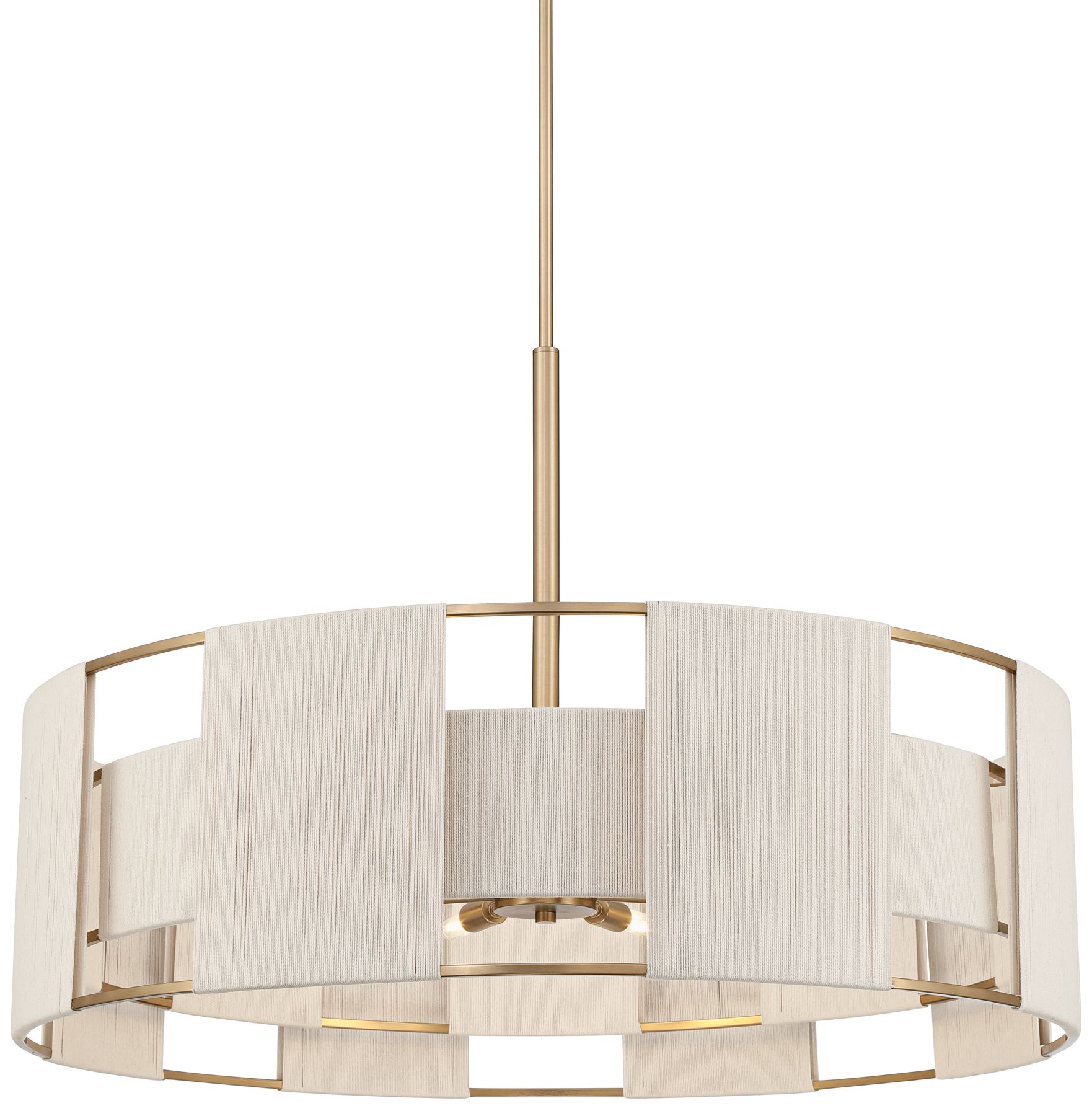 Image 3 Possini Euro Pavi 32" Wide Brass Yarn 8-Light Coastal Pendant Light