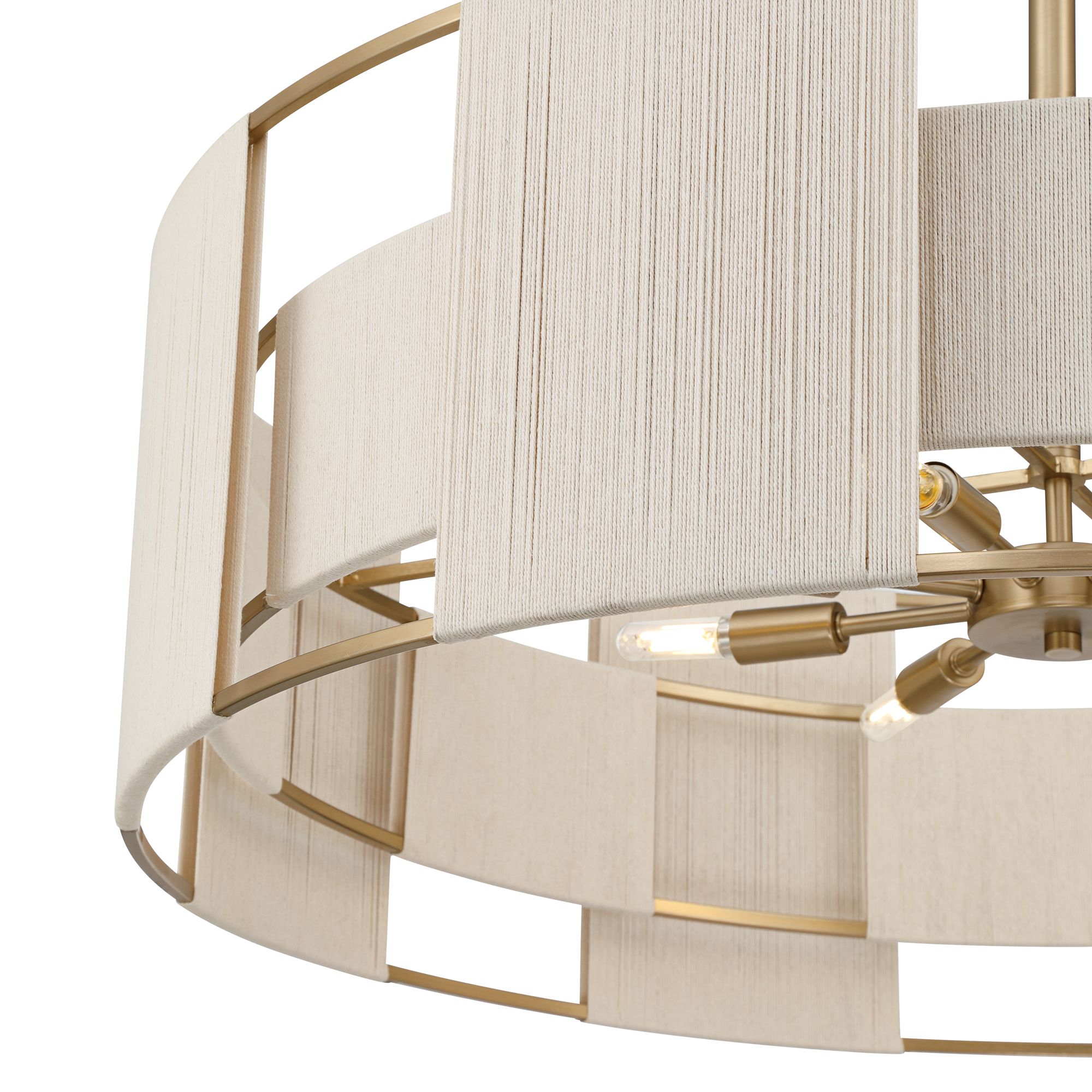 Image 4 Possini Euro Pavi 32" Wide Brass Yarn 8-Light Coastal Pendant Light more views