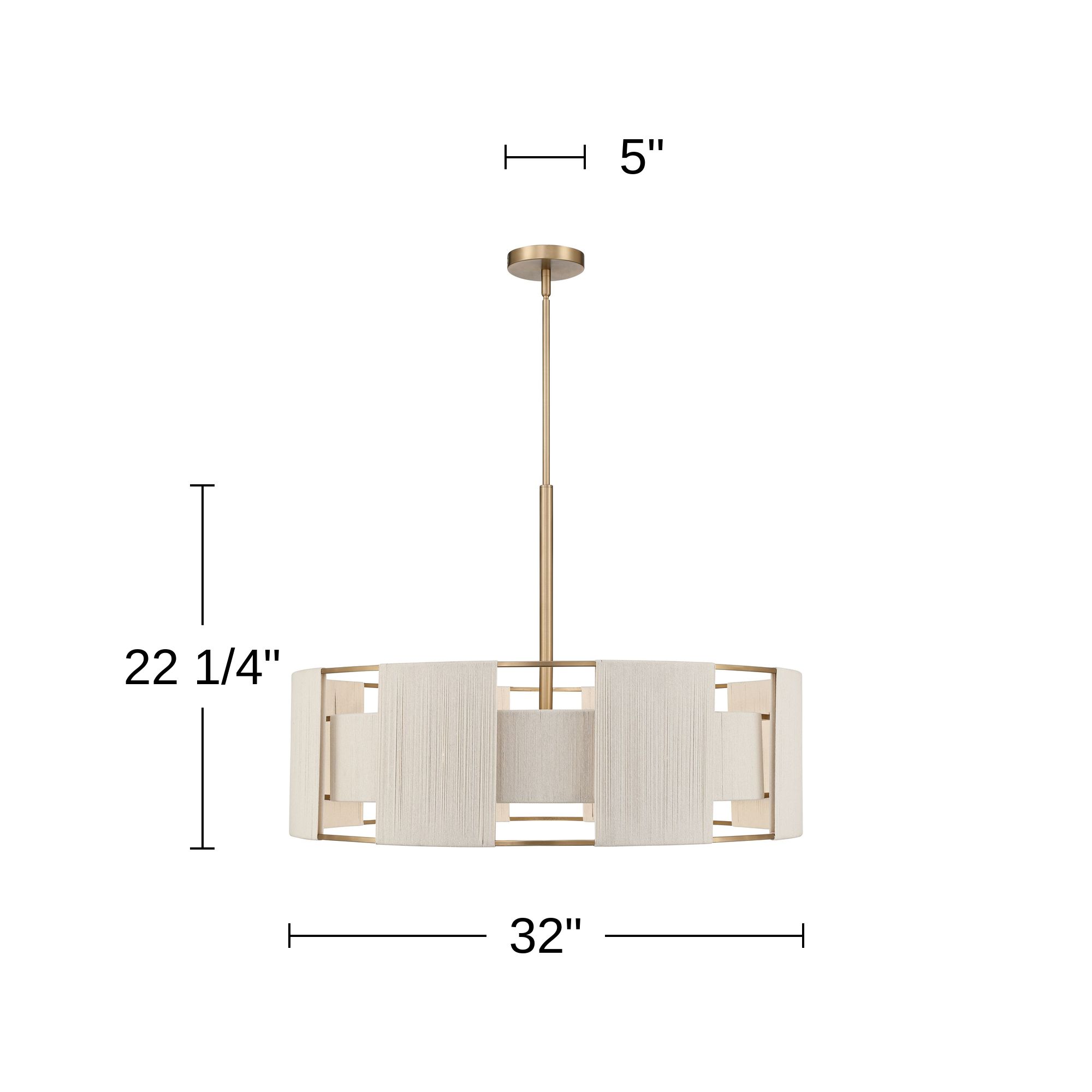Possini Euro Pavi 32" Wide Brass Yarn 8-Light Coastal Pendant Light in scene