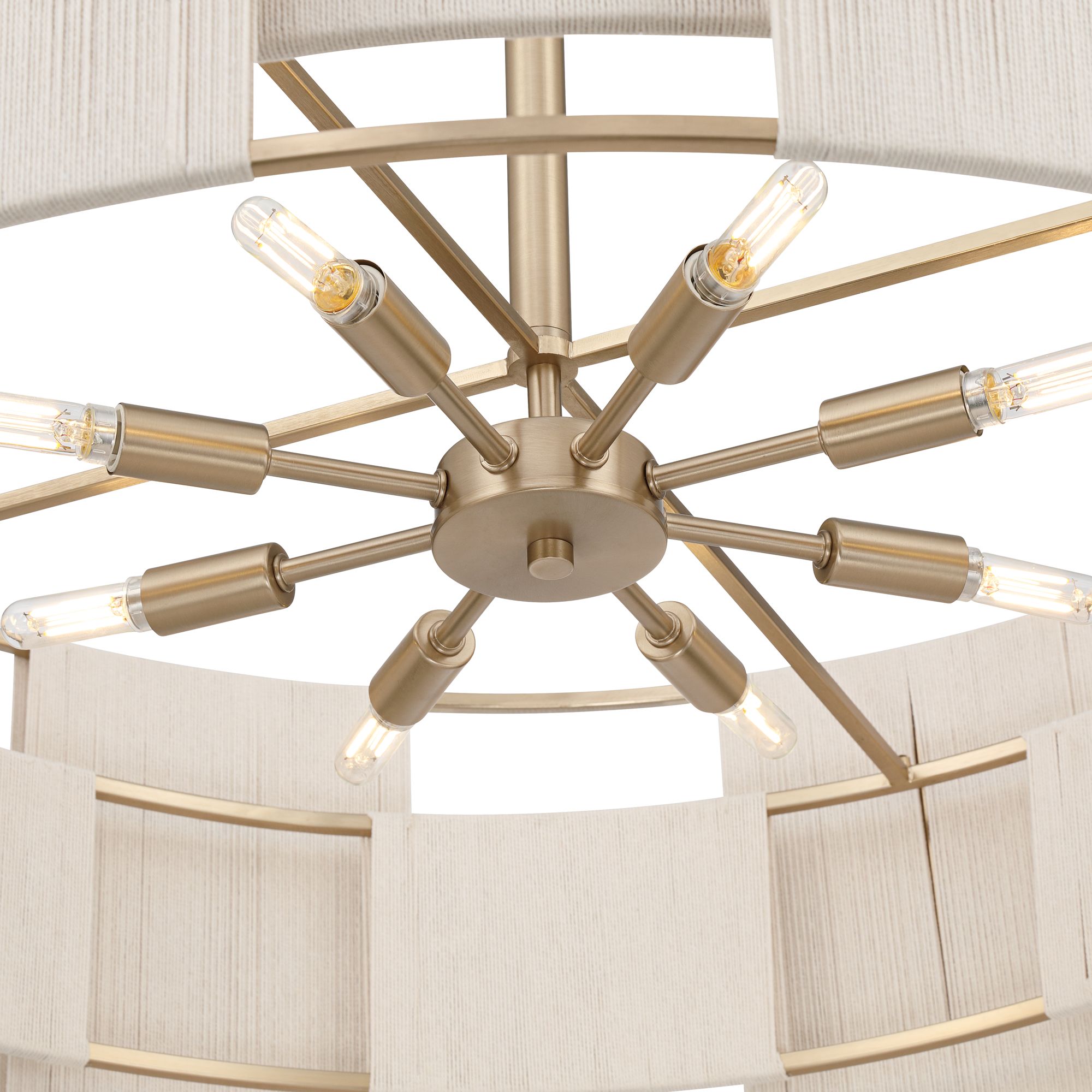 Image 5 Possini Euro Pavi 32" Wide Brass Yarn 8-Light Coastal Pendant Light more views