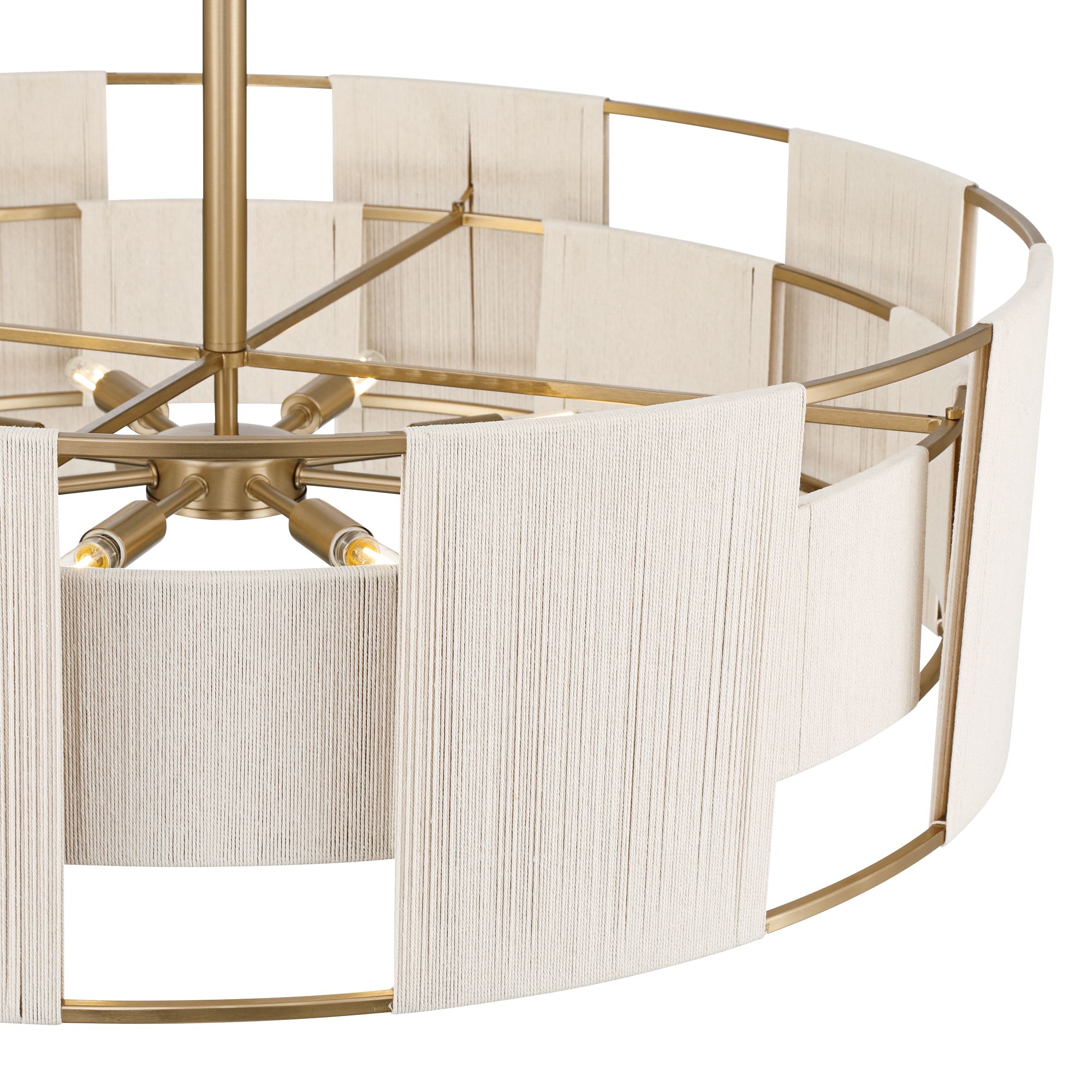 Image 6 Possini Euro Pavi 32" Wide Brass Yarn 8-Light Coastal Pendant Light more views