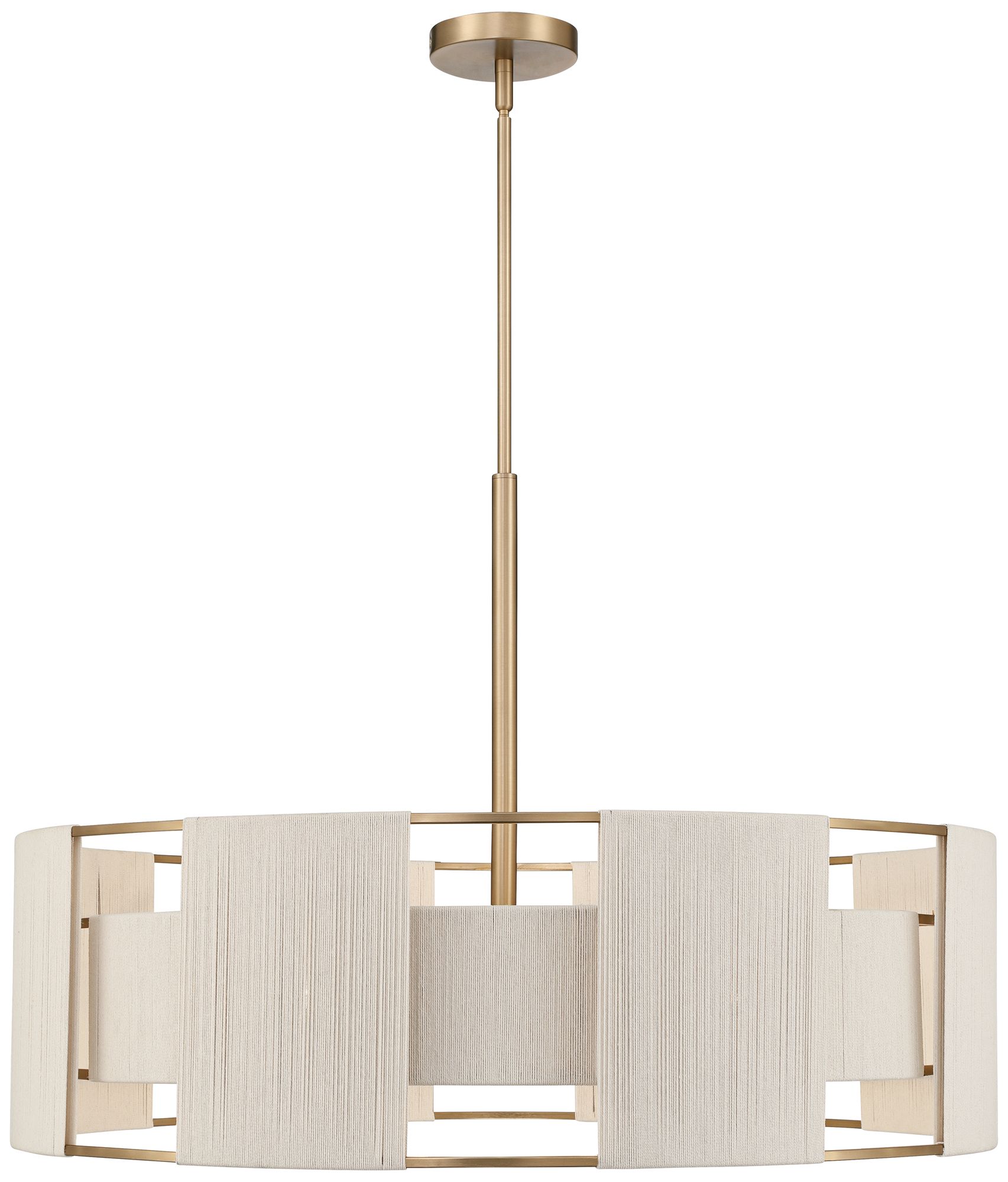 Possini Euro Pavi 32" Wide Brass Yarn 8-Light Coastal Pendant Light in scene