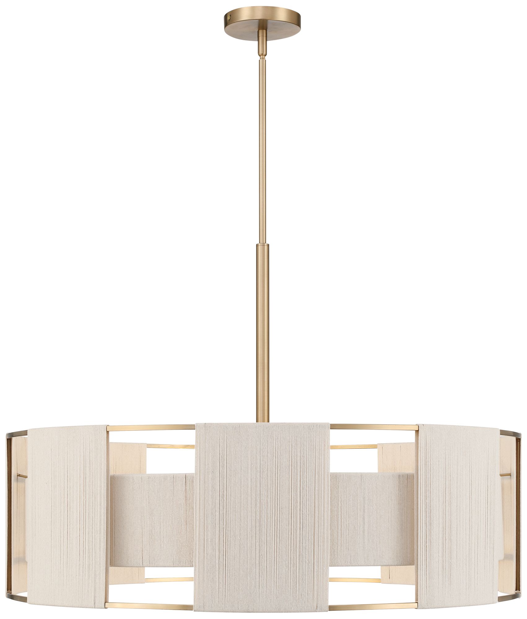 Possini Euro Pavi 32" Wide Brass Yarn 8-Light Coastal Pendant Light in scene