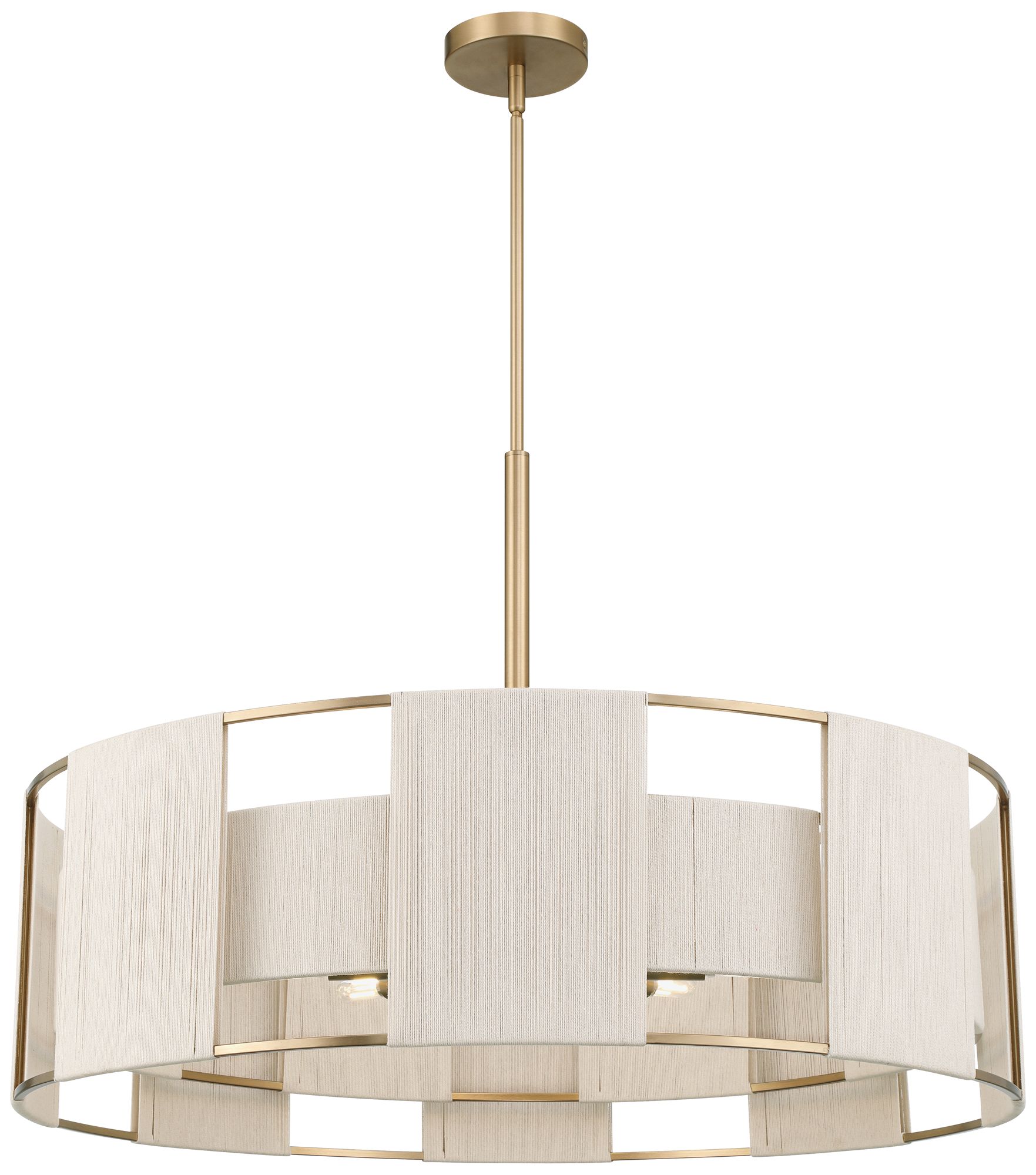 Possini Euro Pavi 32" Wide Brass Yarn 8-Light Coastal Pendant Light in scene