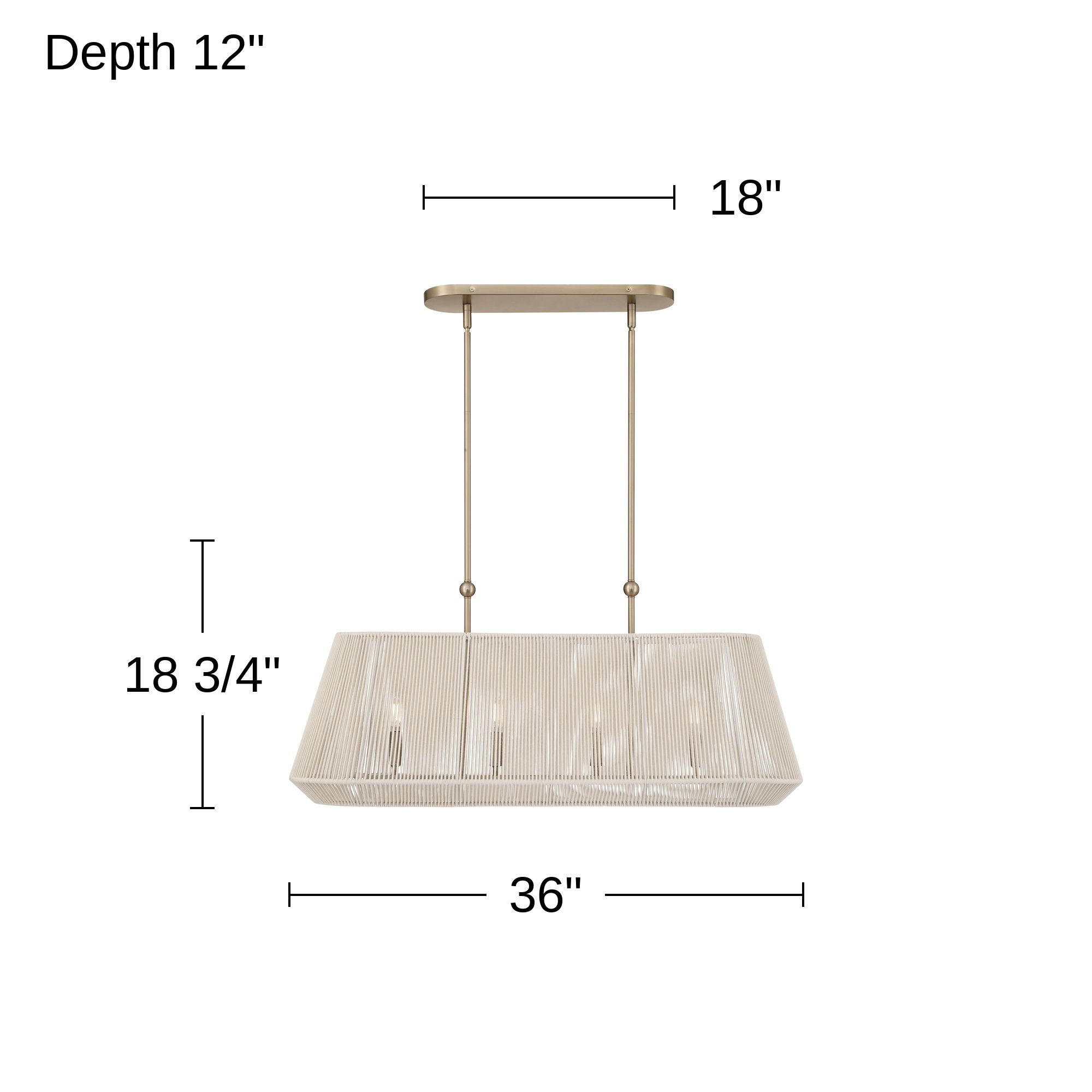 Possini Euro Pavi 36" Wide Matte Brass String 4-Light Island Light in scene