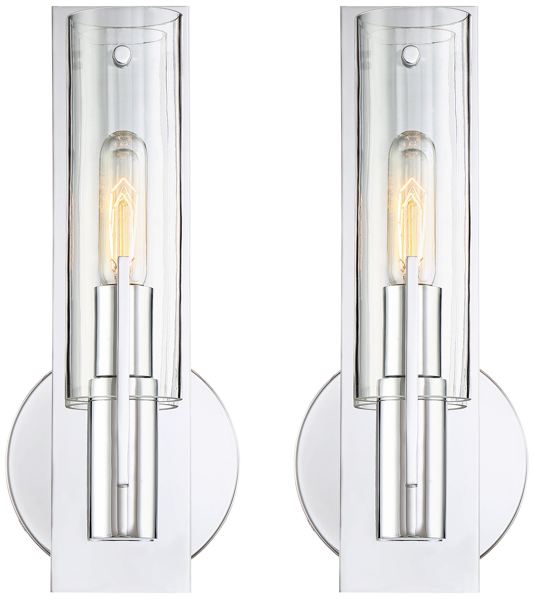 Possini Euro Pax 15" High Chrome Wall Sconce Set of 2