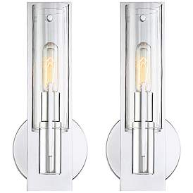 Image2 of Possini Euro Pax 15" High Chrome Wall Sconce Set of 2