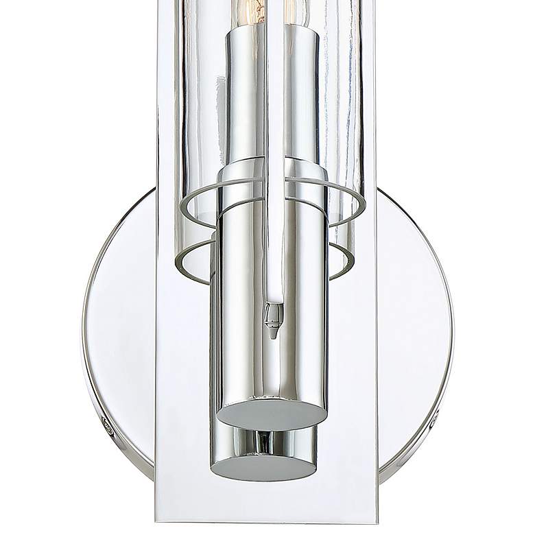 Image 4 Possini Euro Pax 15" High Modern Clear Glass and Chrome Wall Sconce more views