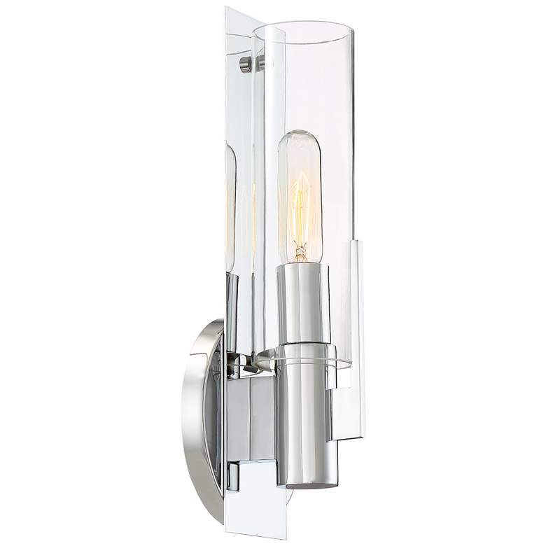 Image 5 Possini Euro Pax 15" High Modern Clear Glass and Chrome Wall Sconce more views