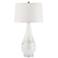 Possini Euro Pearl White Art Glass Table Lamp