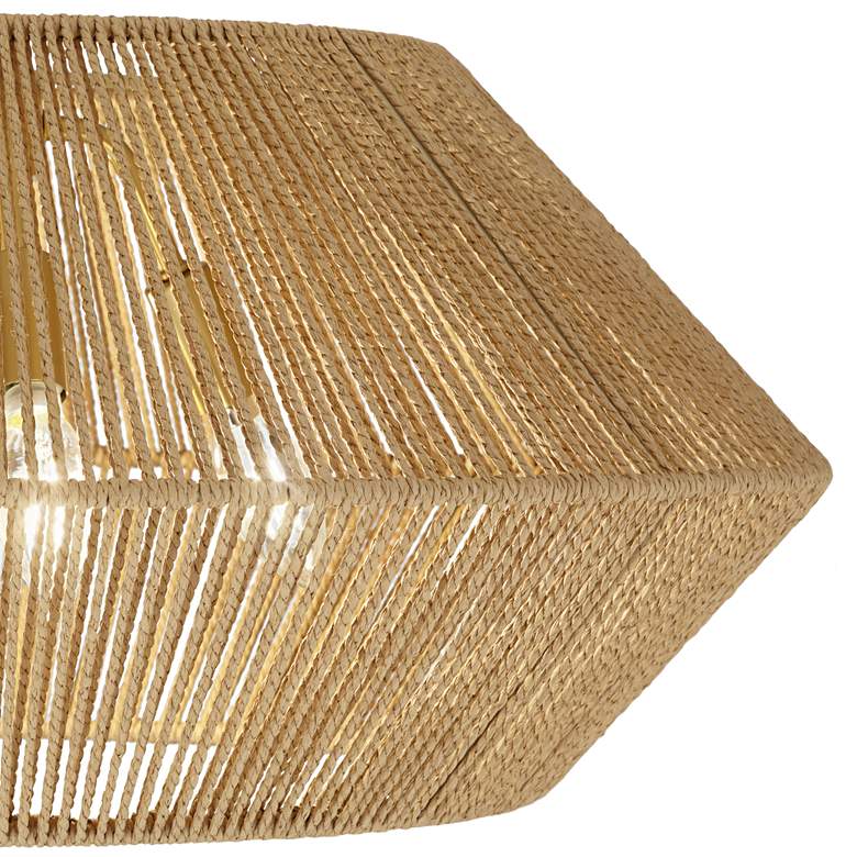 Image 3 Possini Euro Pedro 24" Wide Brass and Rattan 4-Light Ceiling Light more views
