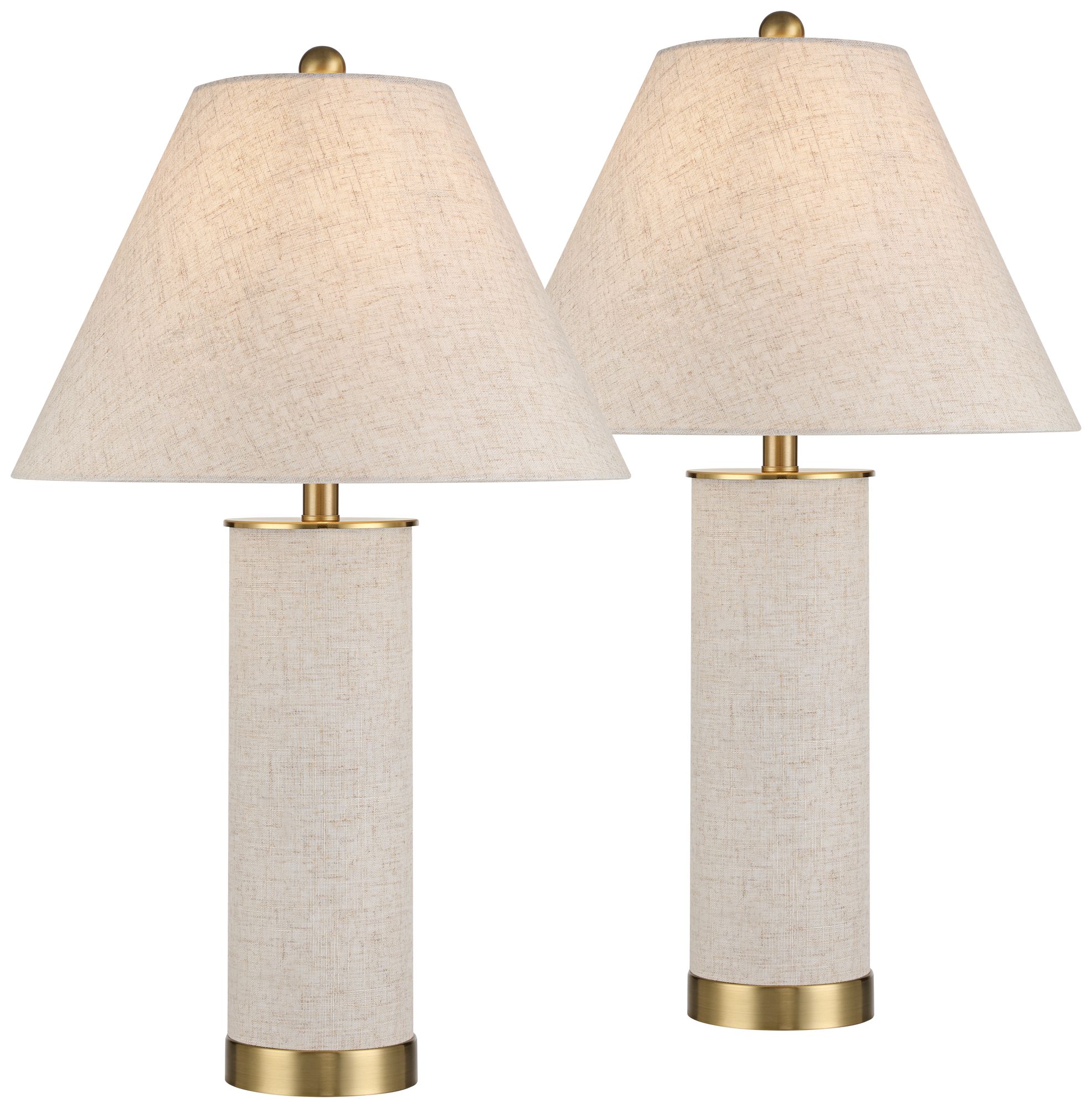 Image 2 Possini Euro Pelion 27 1/2" High Oatmeal Burlap Fabric USB Table Lamp