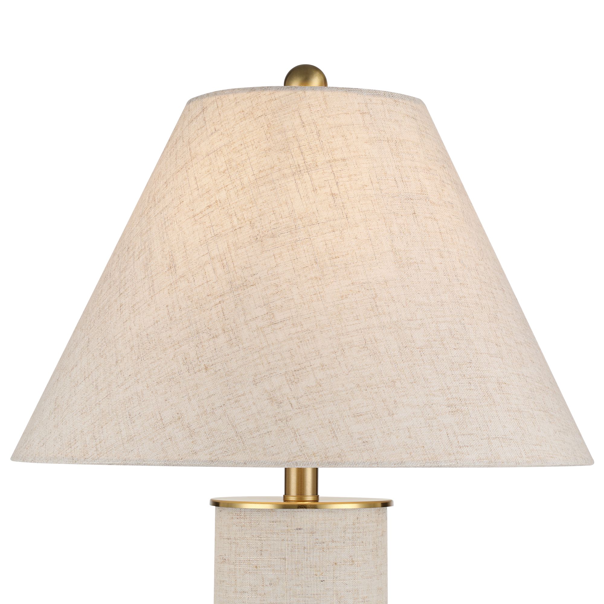 Image 3 Possini Euro Pelion 27 1/2" High Oatmeal Burlap Fabric USB Table Lamp more views