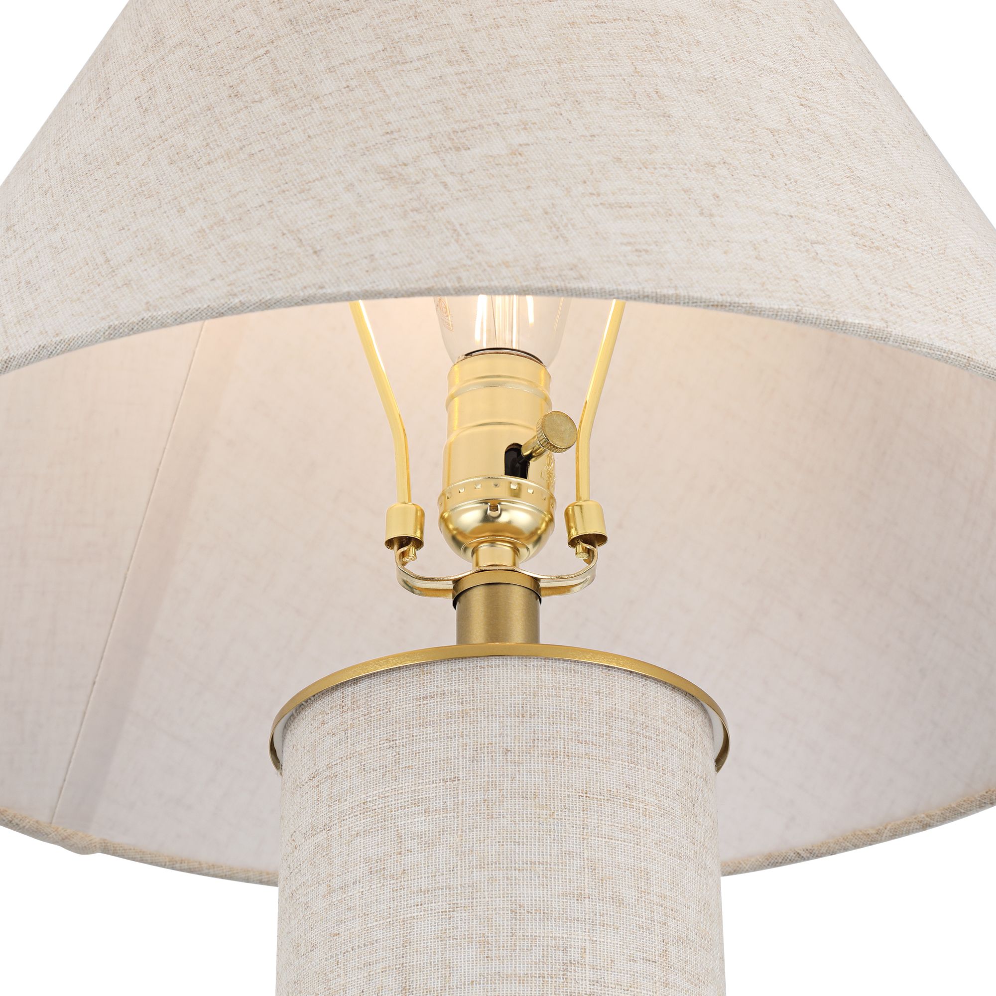 Image 5 Possini Euro Pelion 27 1/2" High Oatmeal Burlap Fabric USB Table Lamp more views
