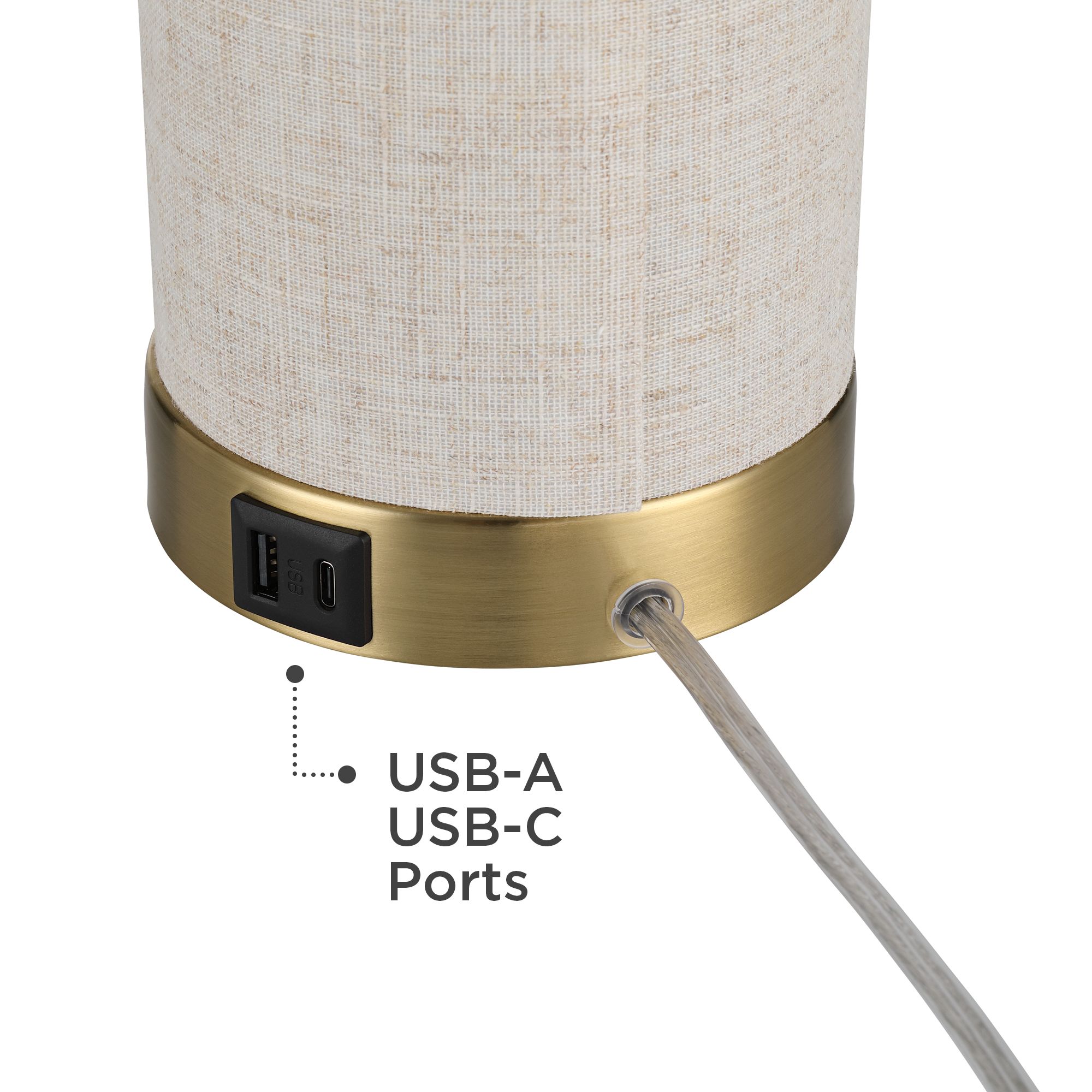 Possini Euro Pelion 27 1/2" High Oatmeal Burlap Fabric USB Table Lamp