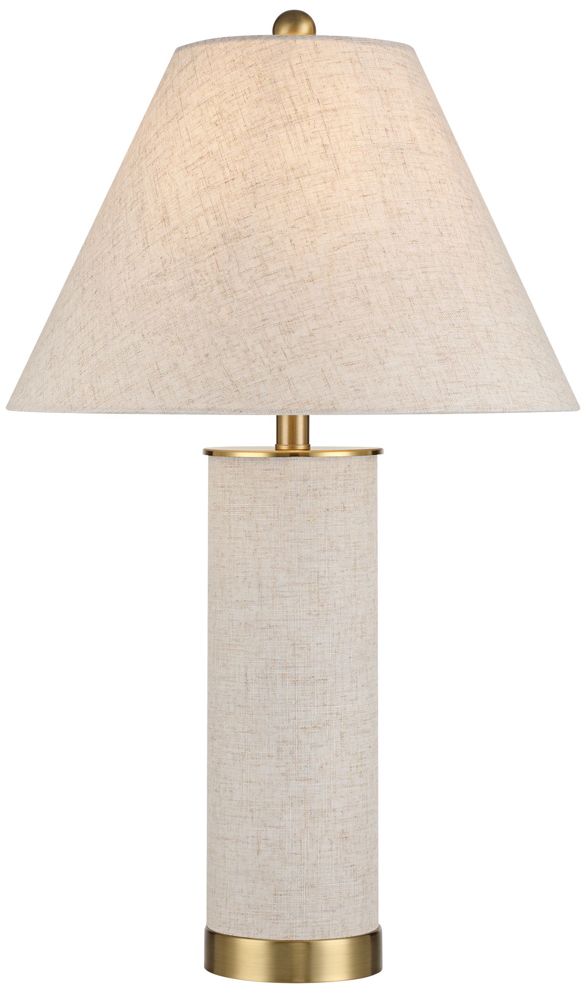 Possini Euro Pelion 27 1/2" High Oatmeal Burlap Fabric USB Table Lamp