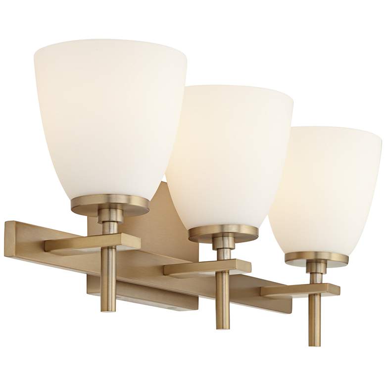 Image 5 Possini Euro Pell 20 inch Wide Brass 3-Light Bath Light more views