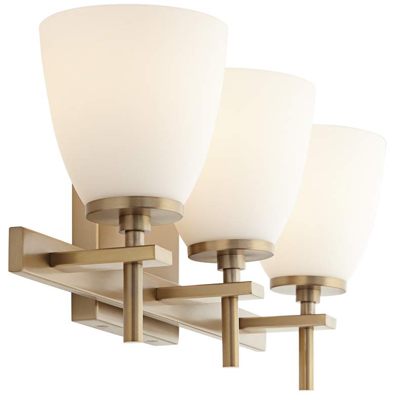 Image 6 Possini Euro Pell 20 inch Wide Brass 3-Light Bath Light more views