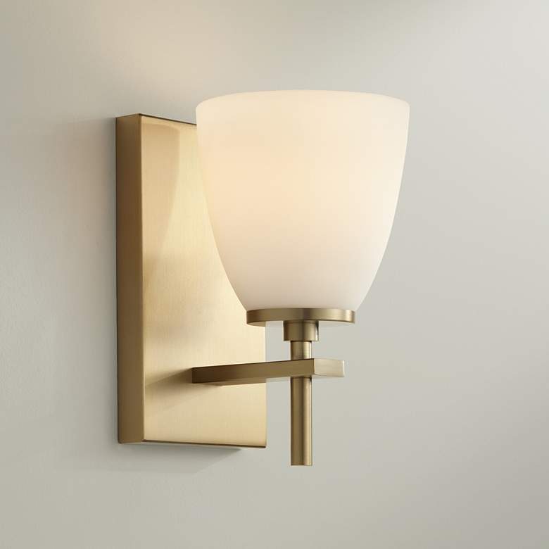 Image 7 Possini Euro Pell 8 1/2" High Brass Wall Sconce Set of 2 more views