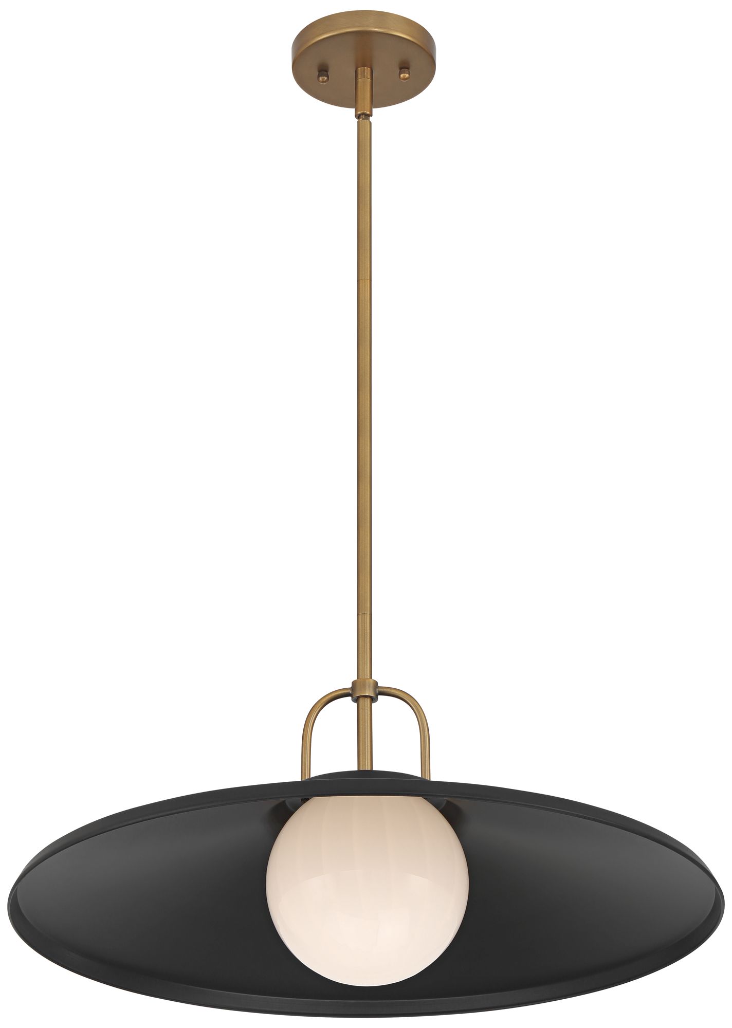 Possini Euro Pepita 22" Wide Brass and Black Rustic Pendant Light
