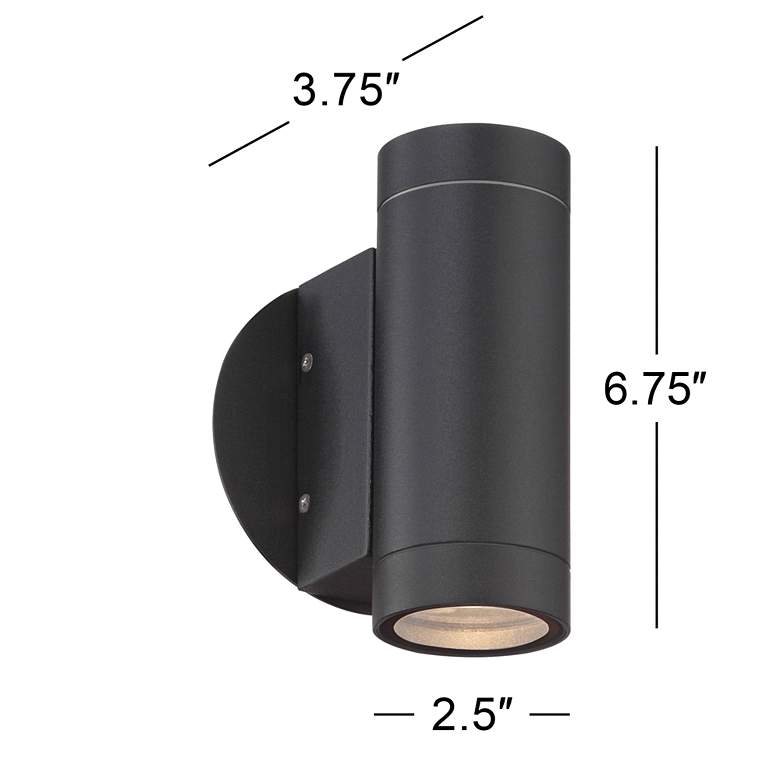 Image 7 Possini Euro Peri 6 1/2 inch High Matte Black Up and Down Wall Light more views