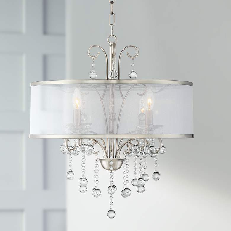 Image 1 Possini Euro Perry 22" Wide Bright Nickel 4-Light Chandelier