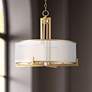 1_Possini Euro Persephone 24" Wide Warm Antique Brass Drum Pendant Light