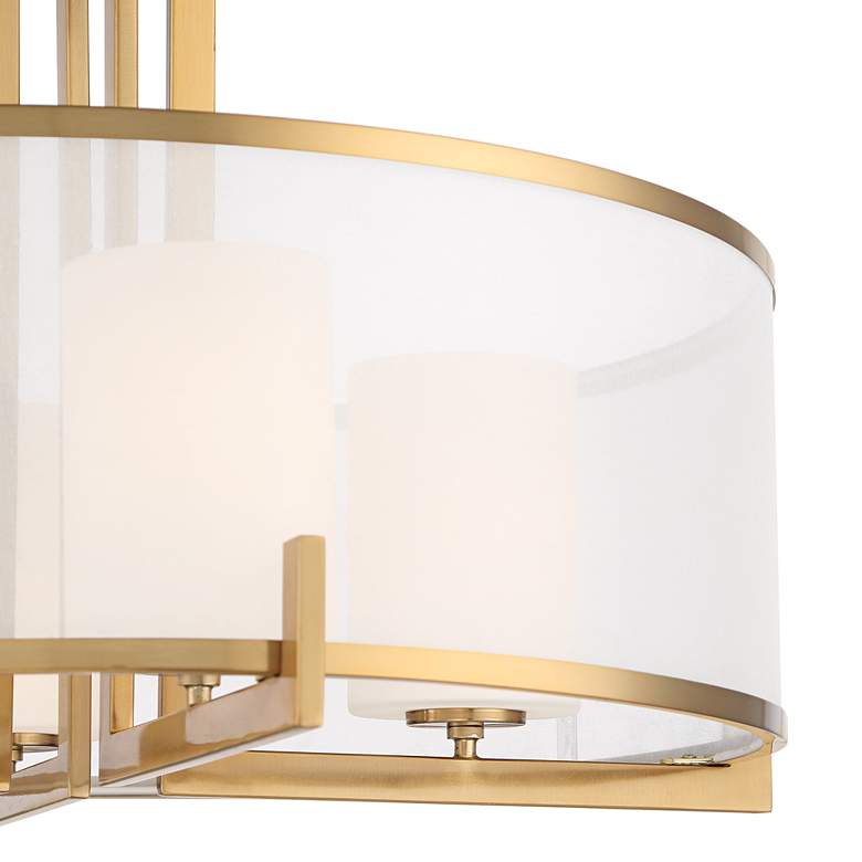 Image 3 Possini Euro Persephone 24" Wide Warm Antique Brass Drum Pendant Light more views