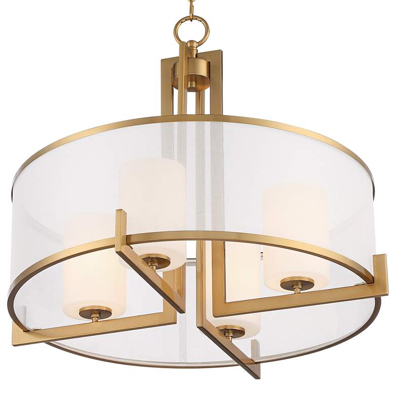 Image 6 Possini Euro Persephone 24" Wide Warm Antique Brass Drum Pendant Light more views
