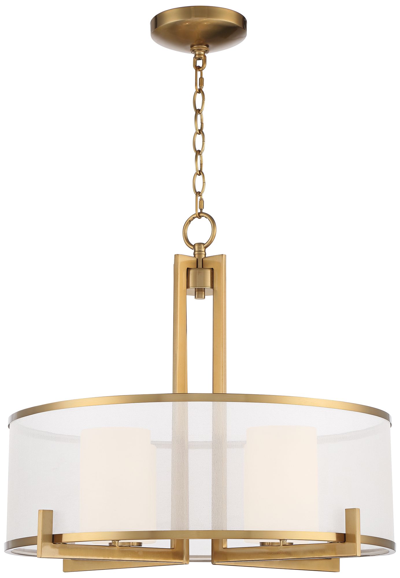 Possini Euro Persephone 24" Wide Warm Antique Brass Drum Pendant Light