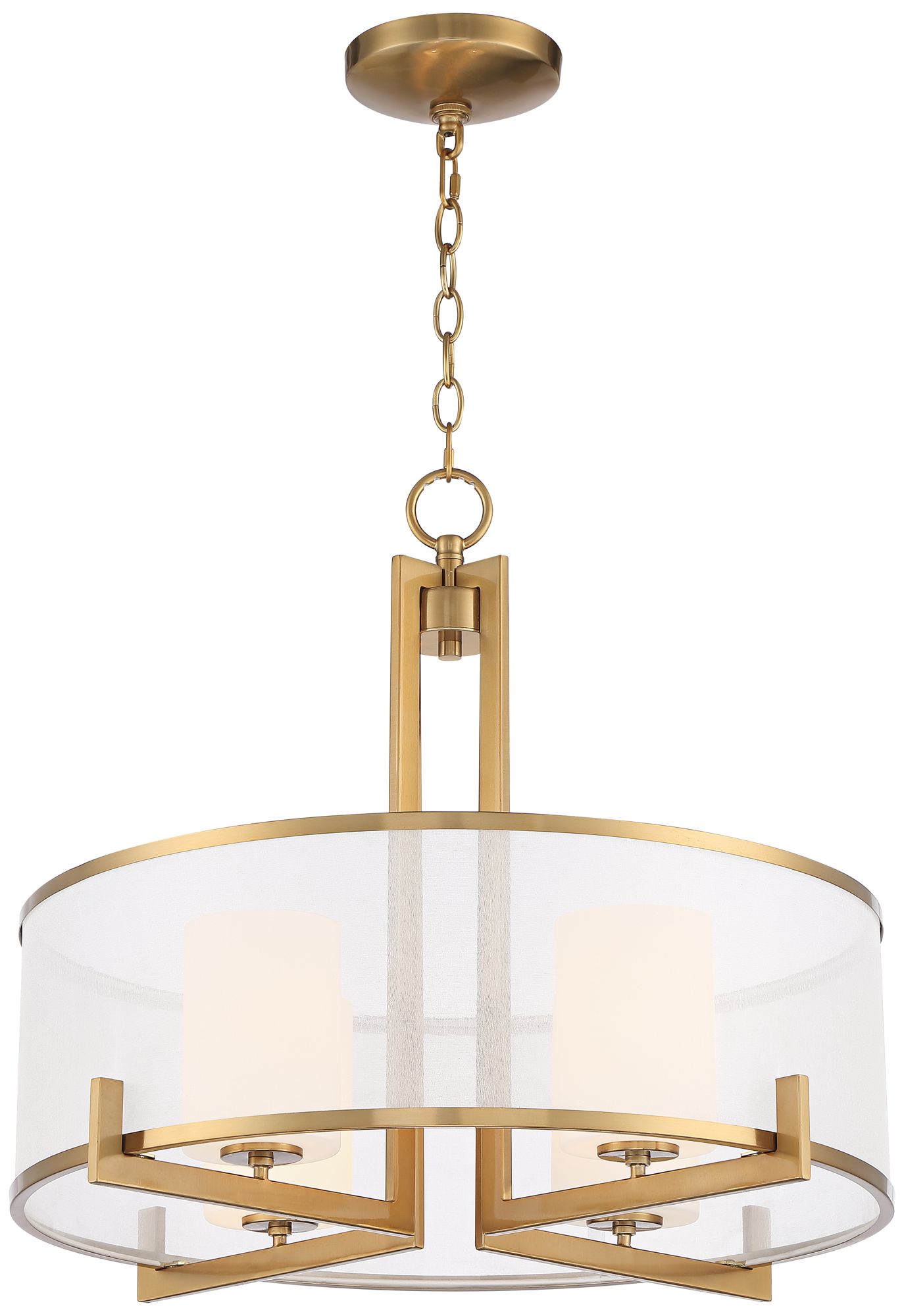 Possini Euro Persephone 24" Wide Warm Antique Brass Drum Pendant Light