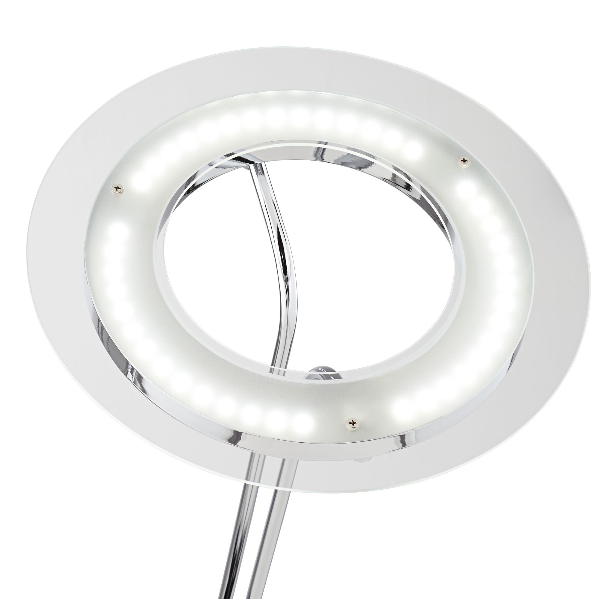 Image 4 Possini Euro Perseus Chrome LED Torchiere Floor Lamp with Reading Light more views